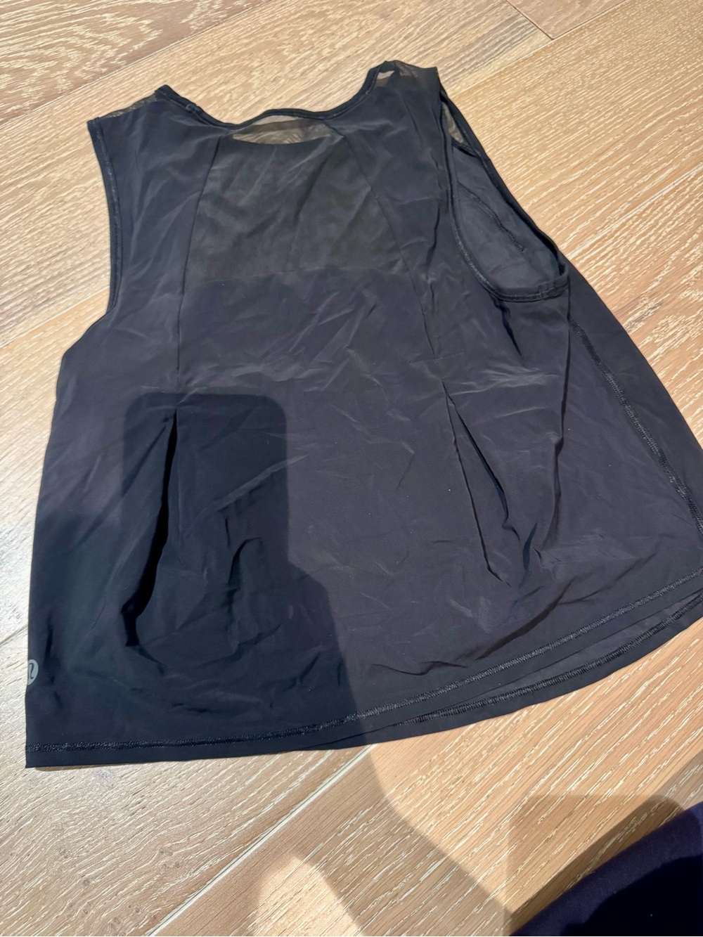 lululemon athletica Sculpt Cropped Black Sleeveless Mesh-Back Tank - Picture 4 of 5